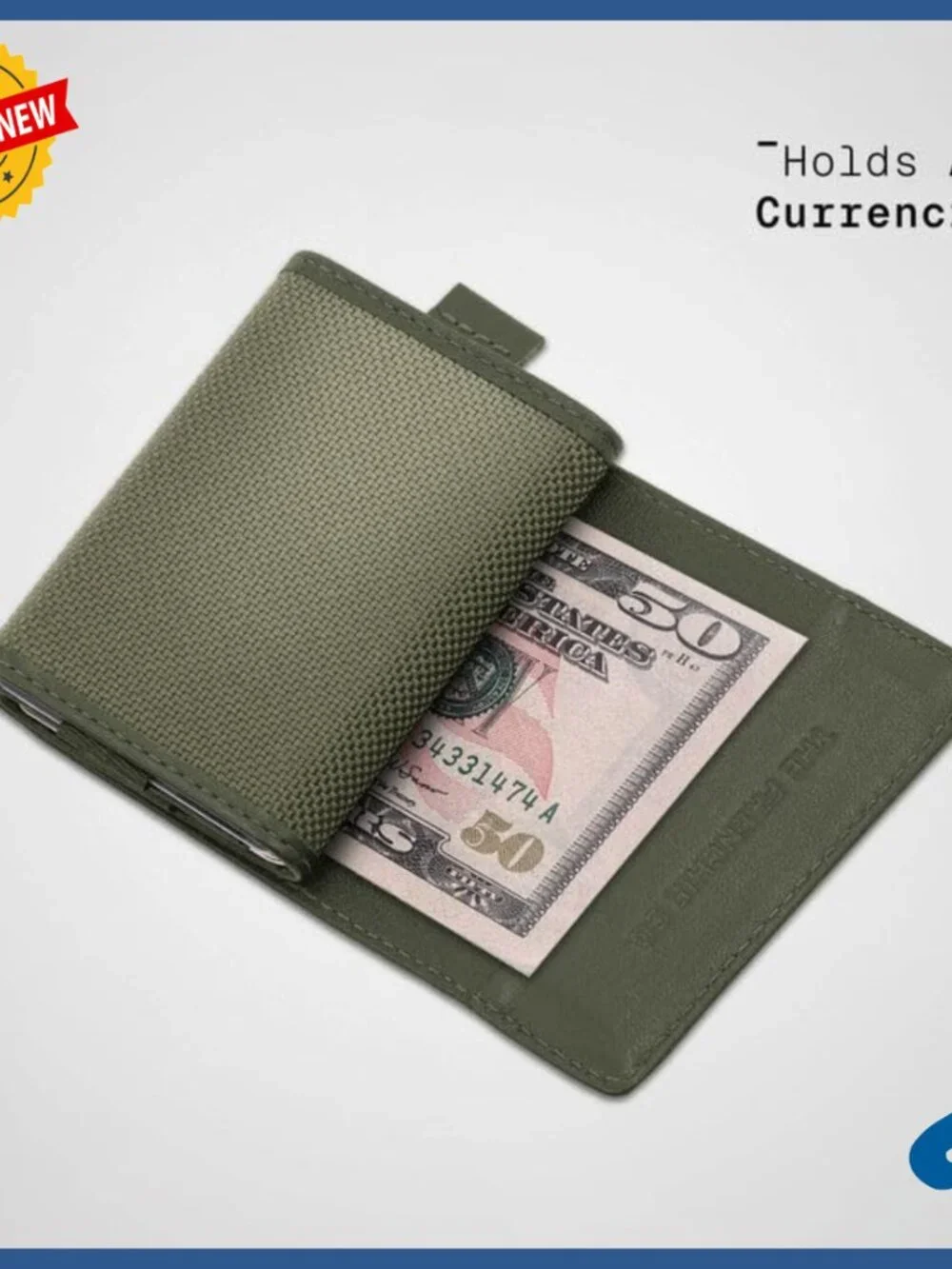 Slim Leather Wallet with Flap Closure, Credit Card Slot